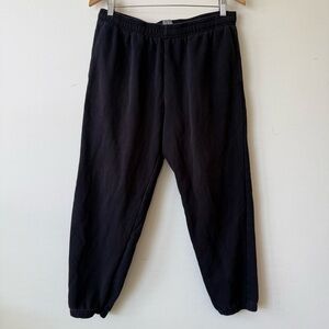 GAP Black Fleece-lined Elastic Jogger Sweatpants w/ Pockets - Medium